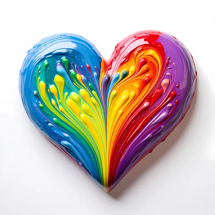 Dynamic Rainbow Heart Artwork
