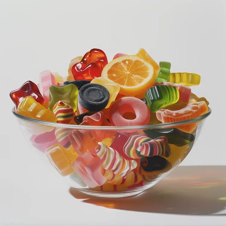 Vibrant Candy Bowl with Mixed Sweets