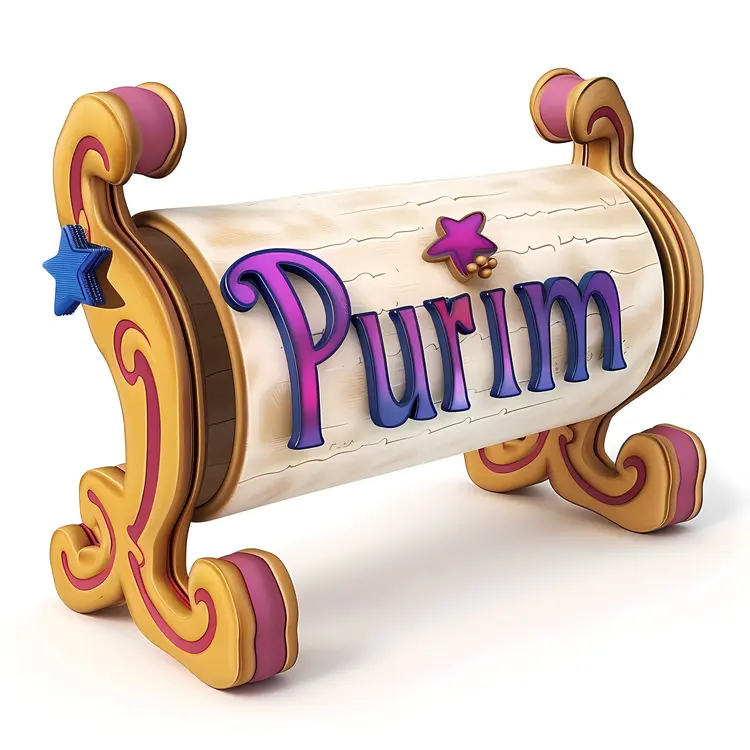 Purim Text on Scroll