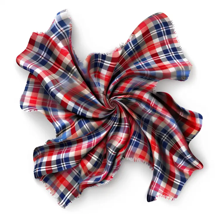 Blue and Red Plaid Fabric