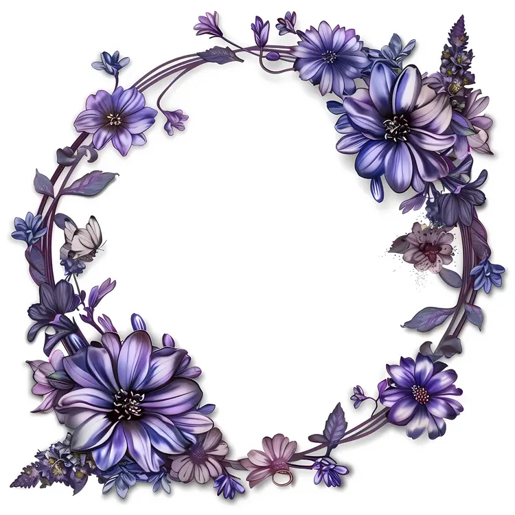 Purple Floral Wreath Decoration