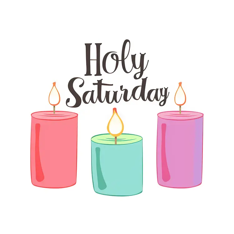 Holy Saturday with Three Colorful Candles