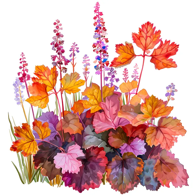 Vibrant Autumn Leaves in a Garden