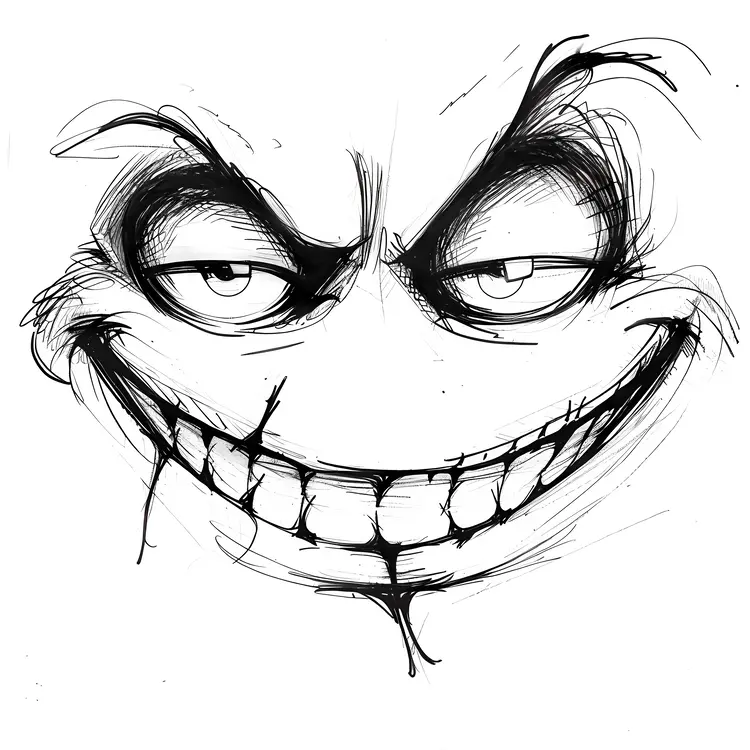 Sinister Grinning Cartoon Face