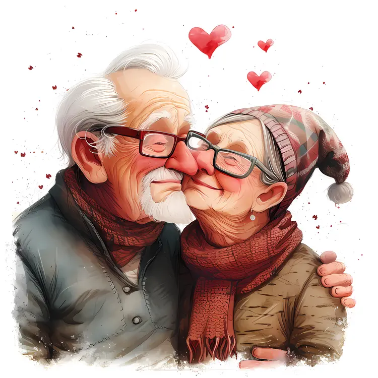 Heartwarming Elderly Couple in Love