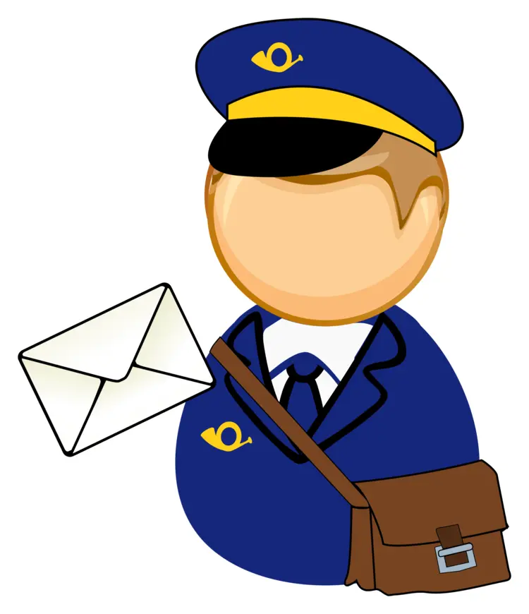 Cartoon Postman with Letter