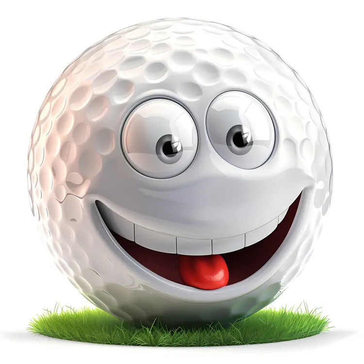 Smiling Golf Ball Cartoon