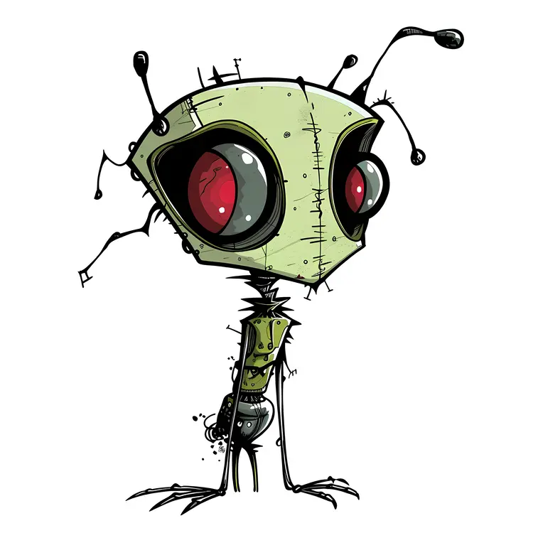 Cute Alien Character with Antennas