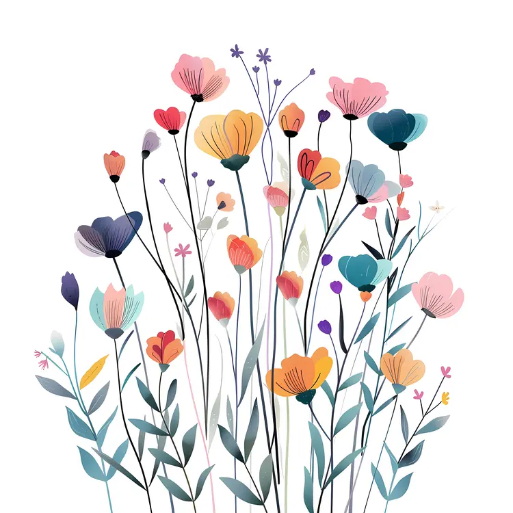 Delicate Flowers with Tall Stems