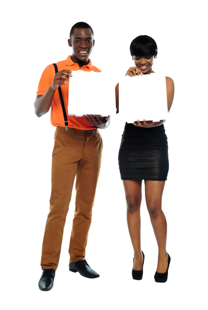 Couple Holding a Blank Sign