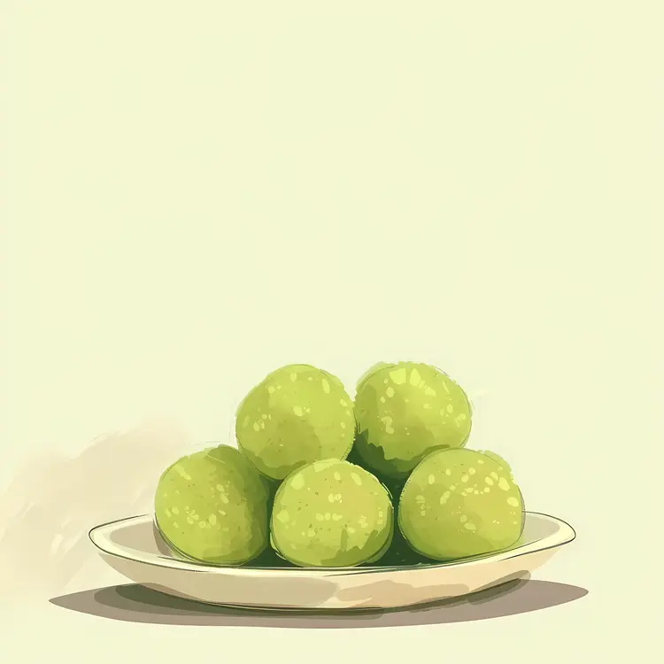 Green Balls on a Plate