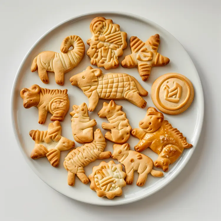 Animal-shaped Cookies on a Plate