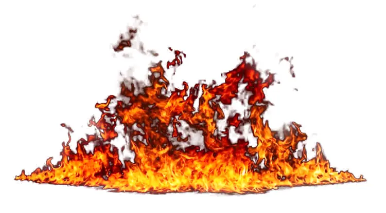 Wide Flames on Transparent Background