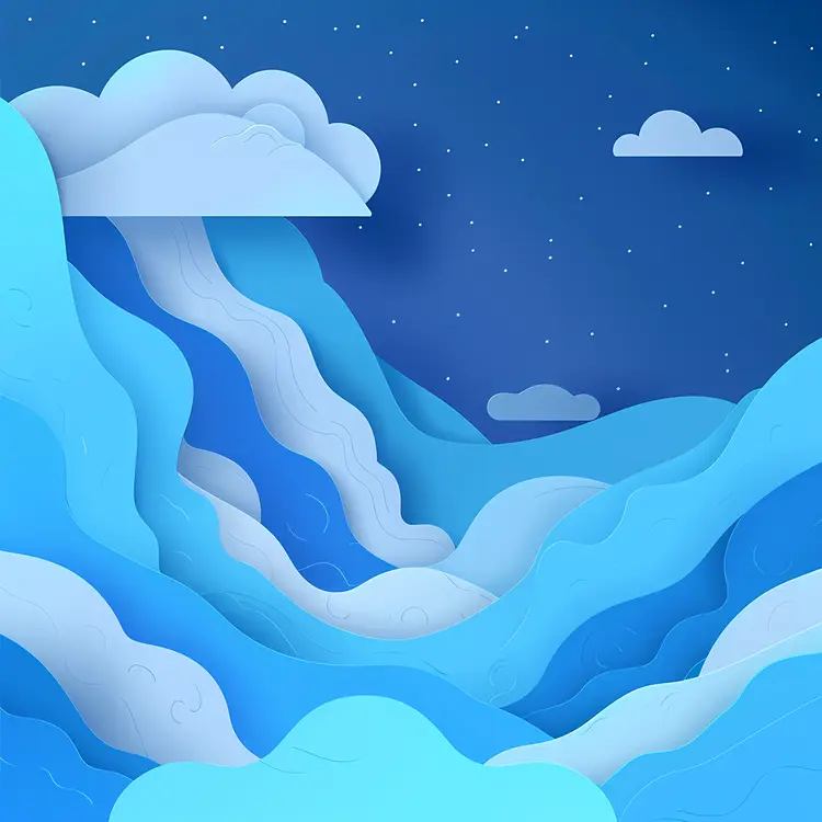 Dreamy Night Sky with Clouds and Stars