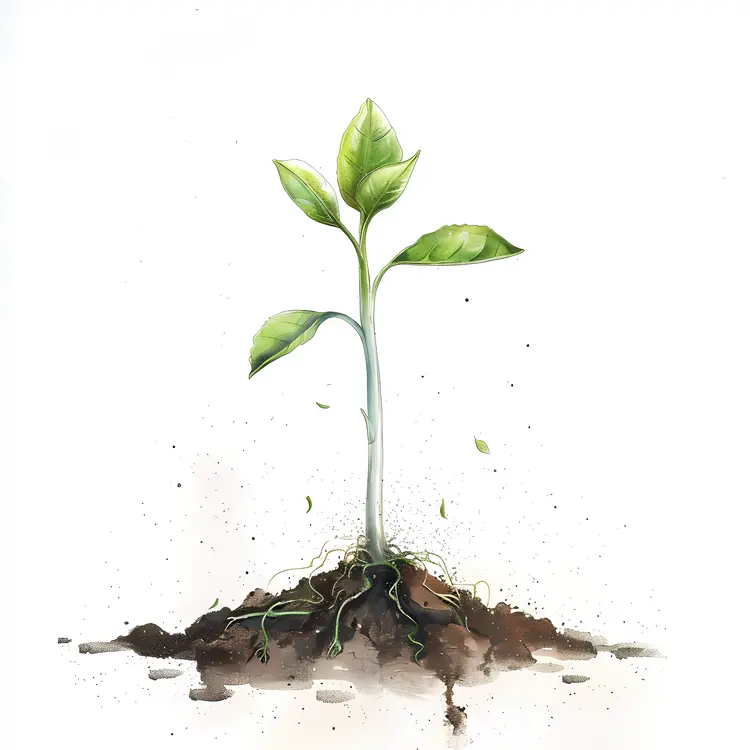 Single Green Sprout in Soil