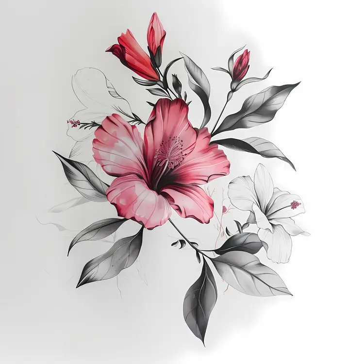 Beautiful Pink Flower Illustration