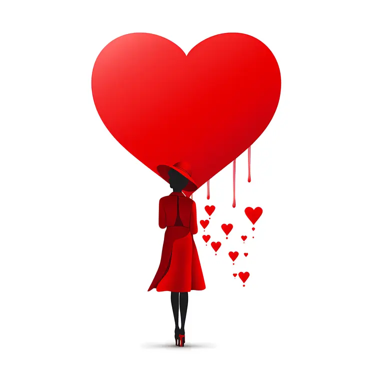 Woman Holding a Big Heart