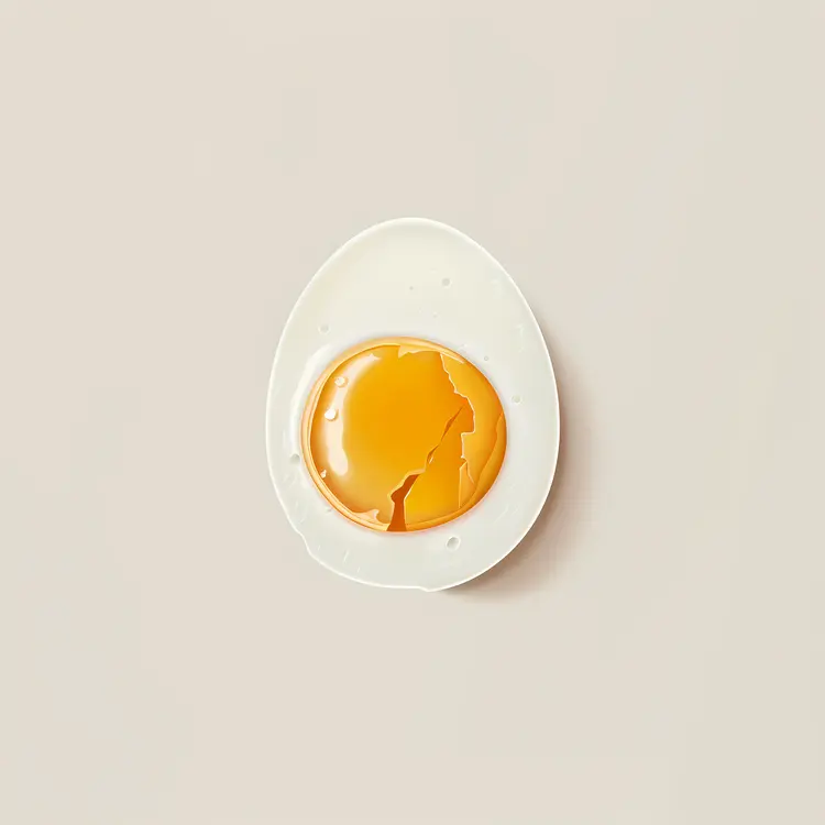 Cracked Boiled Egg with Soft Yolk