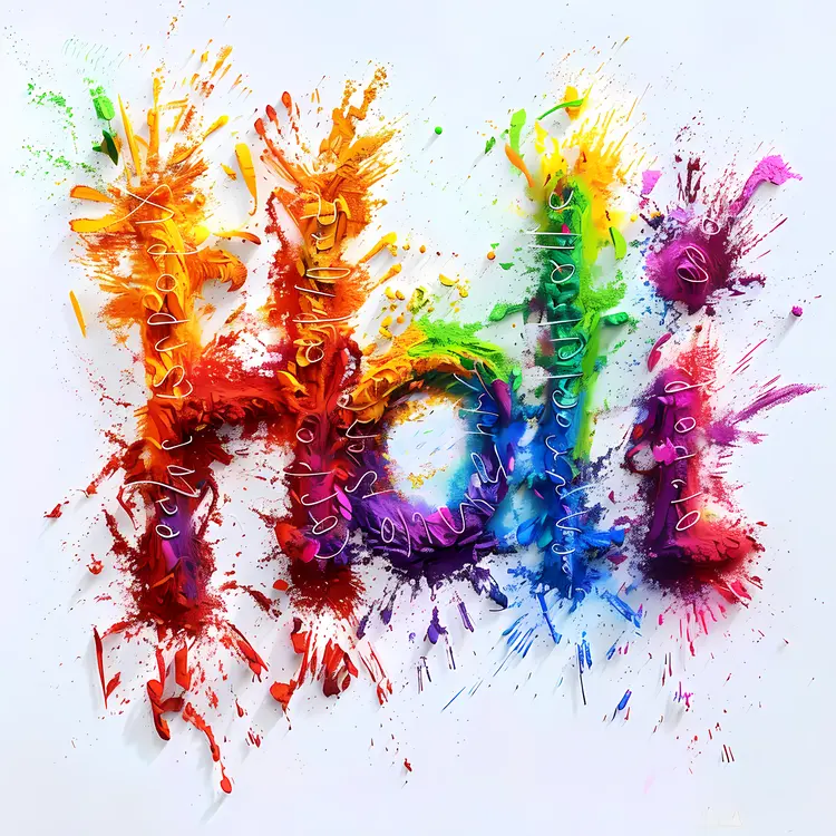 Vibrant Holi Festival Art