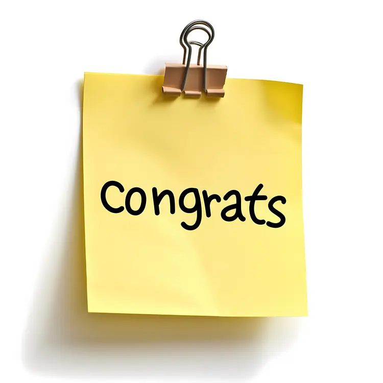 Congrats Sticky Note with Clip