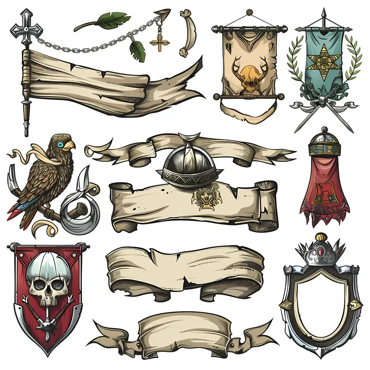 Medieval Banners and Shields Collection