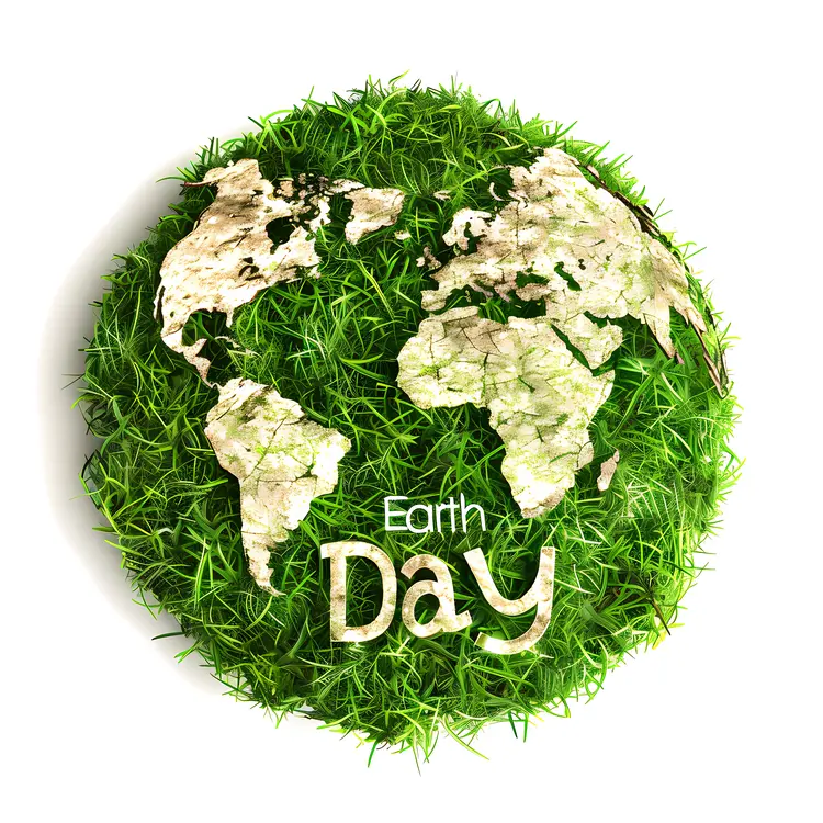 Earth Day Globe with Grass