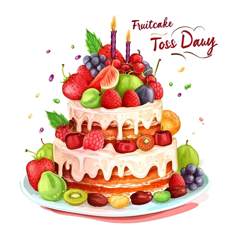 Layered Fruitcake with Candles