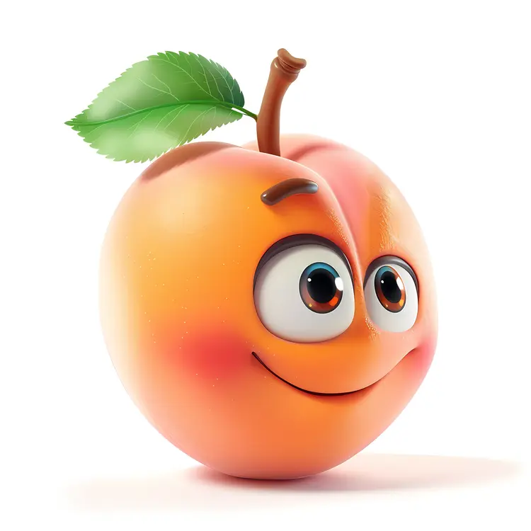 Smiling Peach Cartoon Illustration