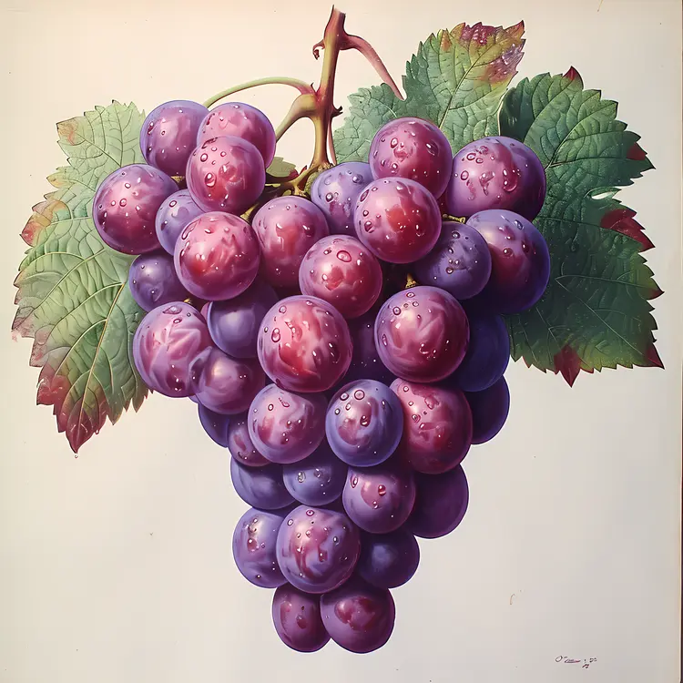Ripe Purple Grapes on the Vine