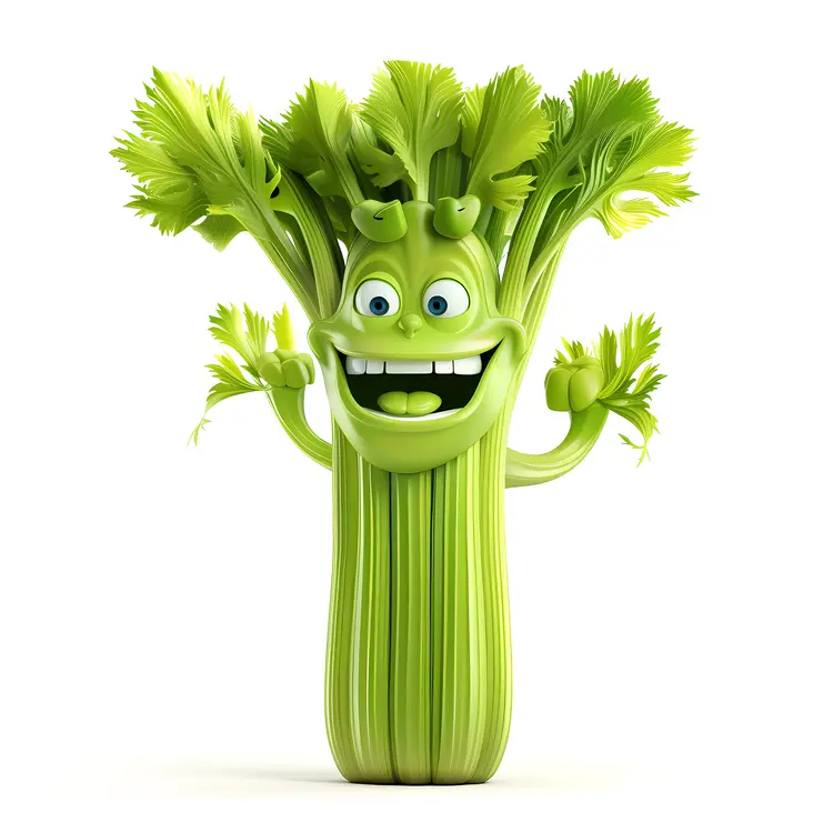 Happy Celery Cartoon Illustration