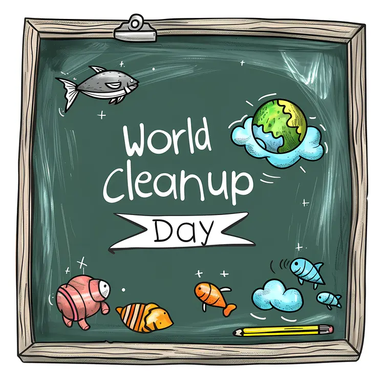 World Cleanup Day Chalkboard
