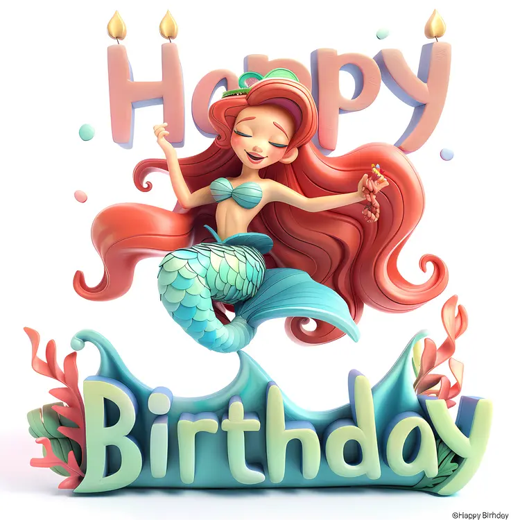 Mermaid with Birthday Candles