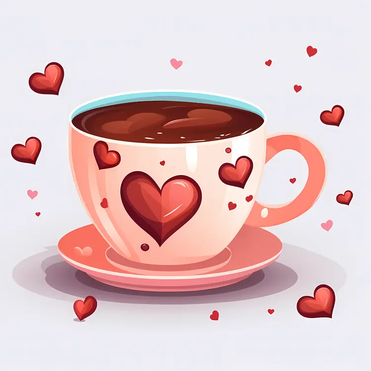 Heart-themed cup for a romantic treat