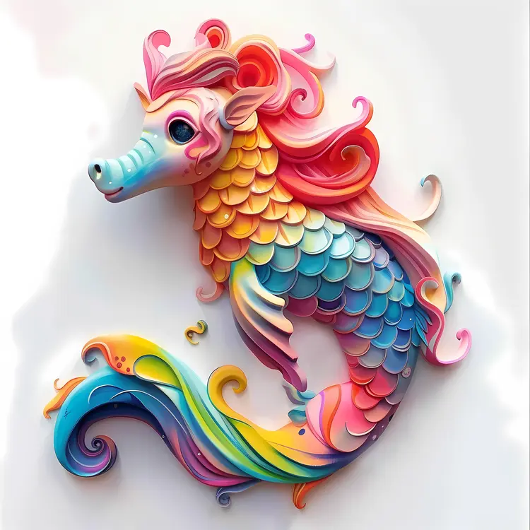 Colorful Seahorse with Vibrant Scales