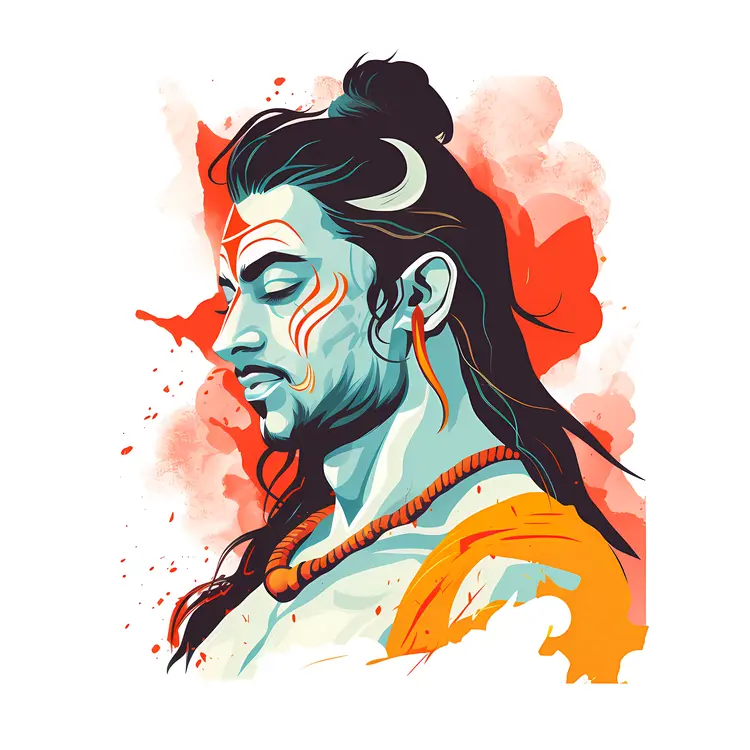 Shiva Side Profile with Red Accents