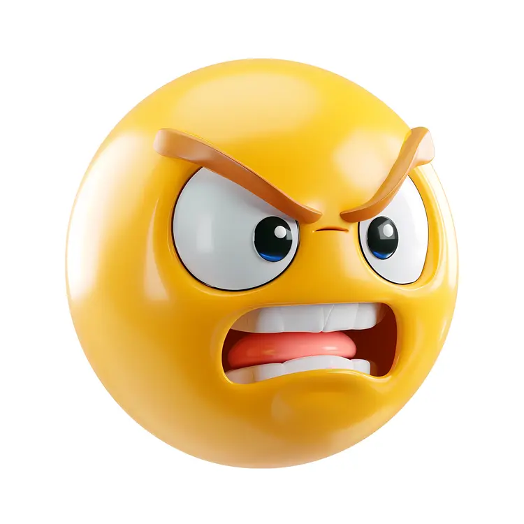 Angry Yellow Emoji Face