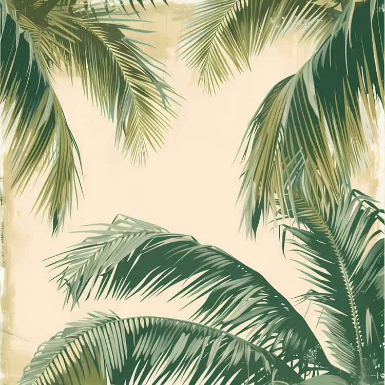 Green Palm Leaves Illustration