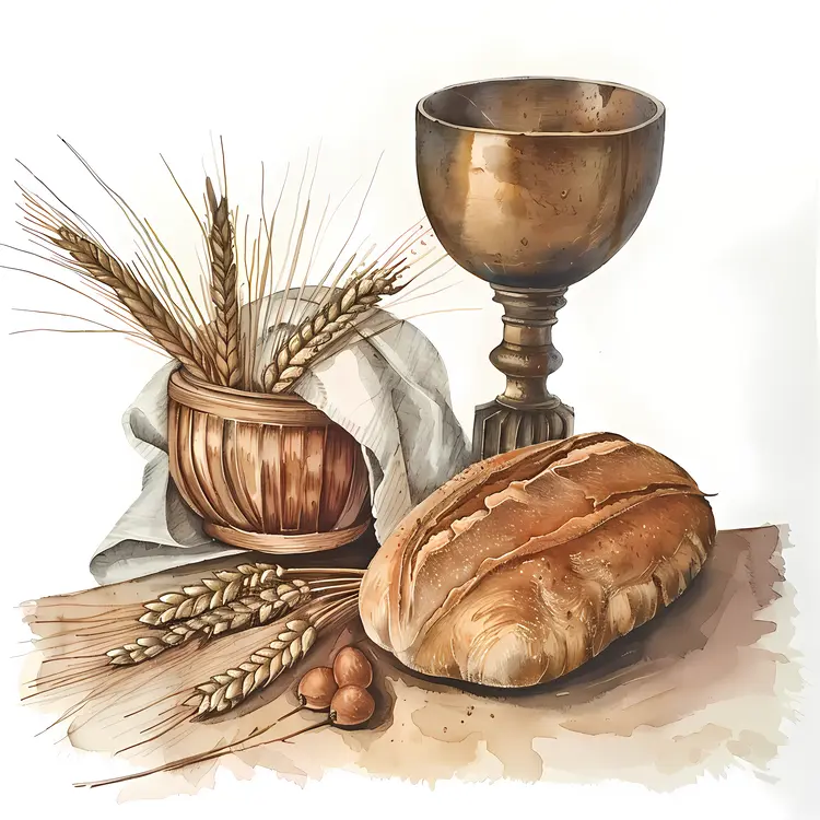 Bread and Chalice with Wheat