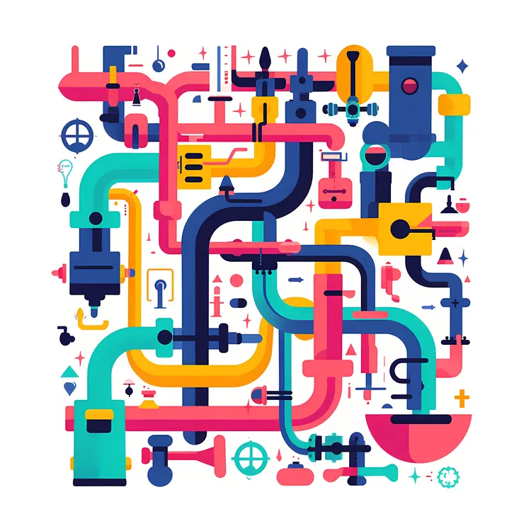 Complex Colorful Pipe System