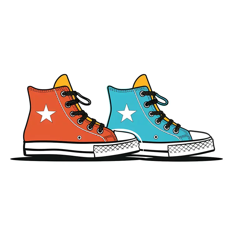 Colorful Sneakers with Stars