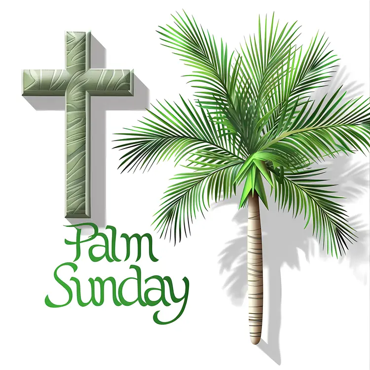 Palm Tree and Cross for Palm Sunday