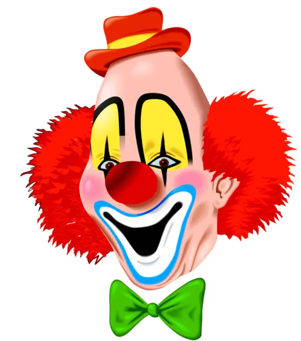 Clown with Green Bowtie and Red Hair