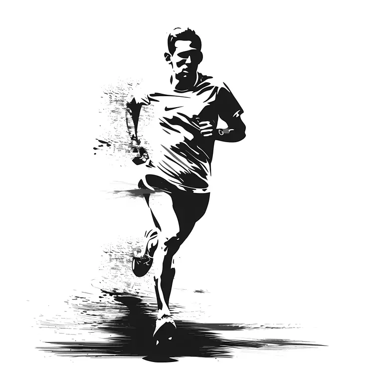 Black and White Runner Illustration