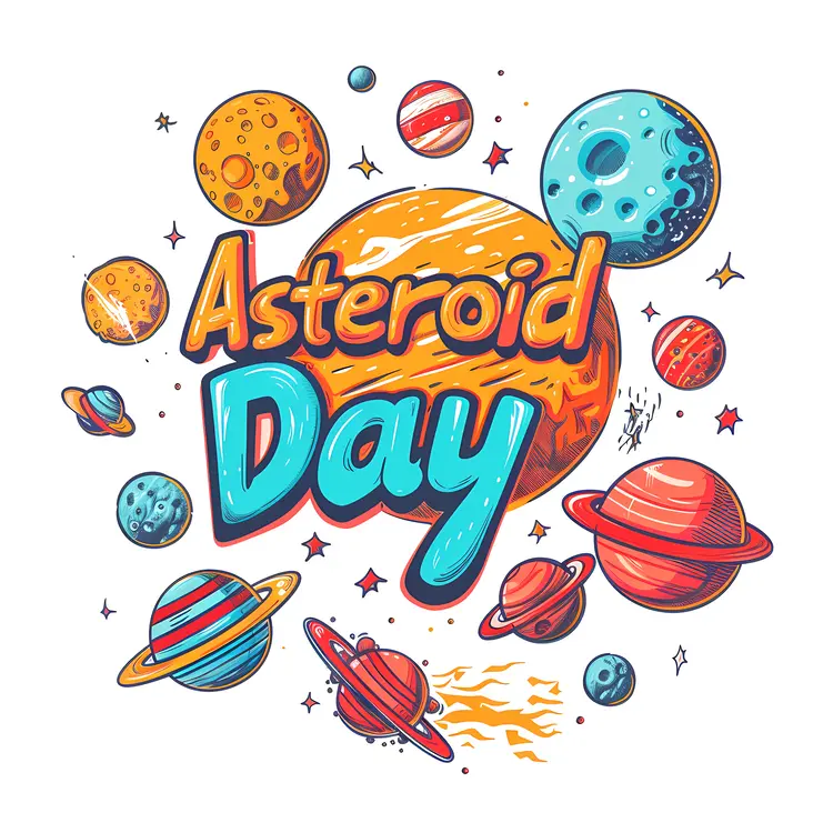 Asteroid Day Cartoon Illustration