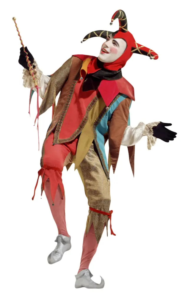 Medieval Jester in Colorful Costume