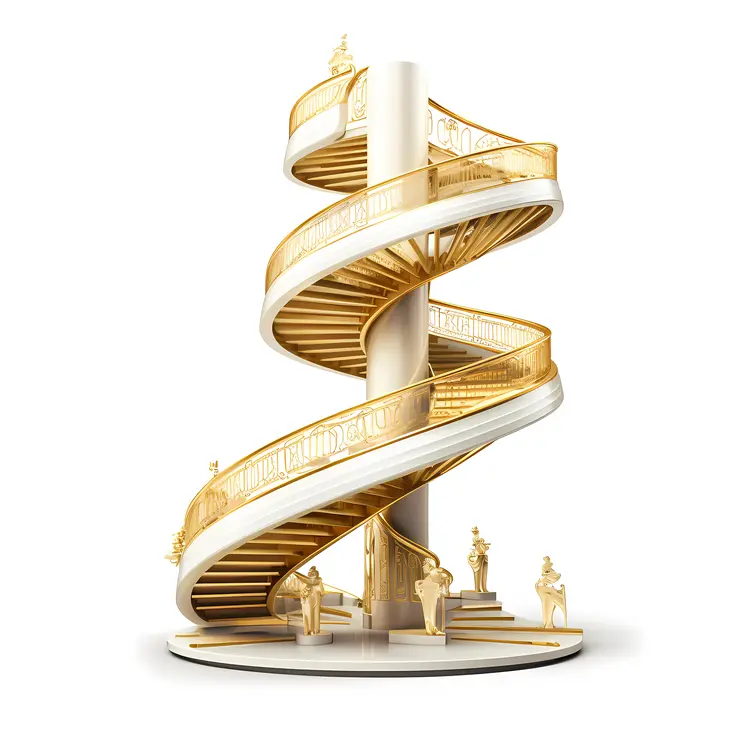 Grand Golden Spiral Staircase