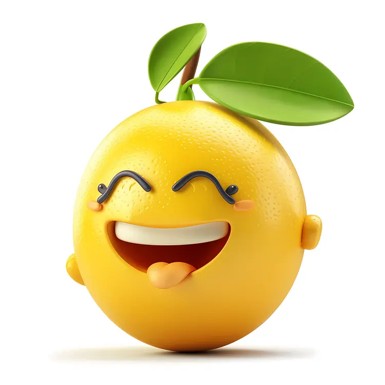 Laughing Orange with Leaf