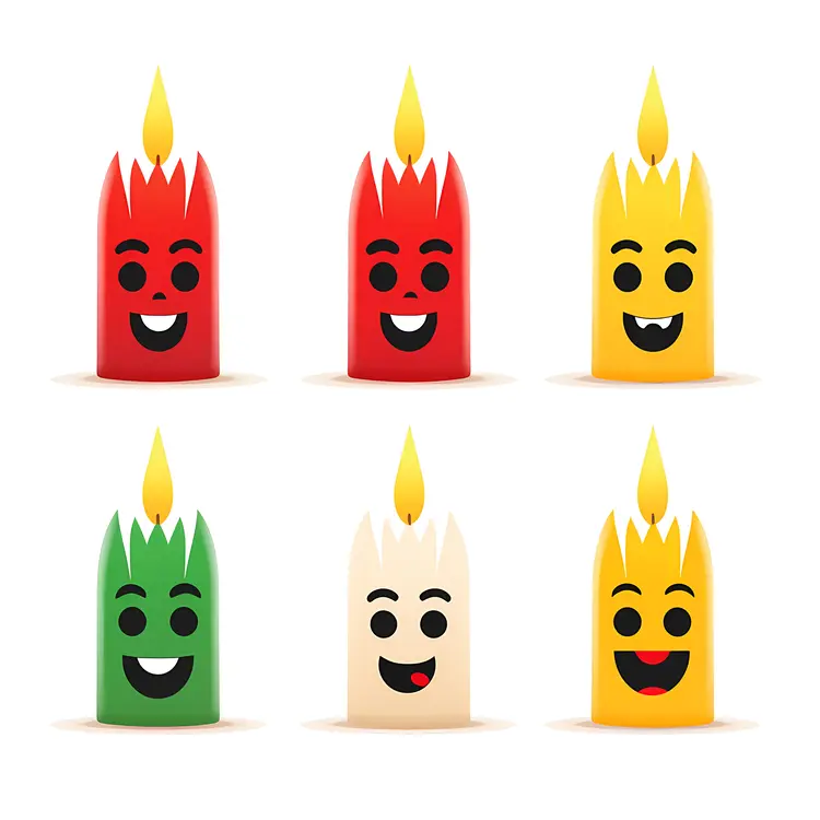 Colorful Candles with Happy Faces