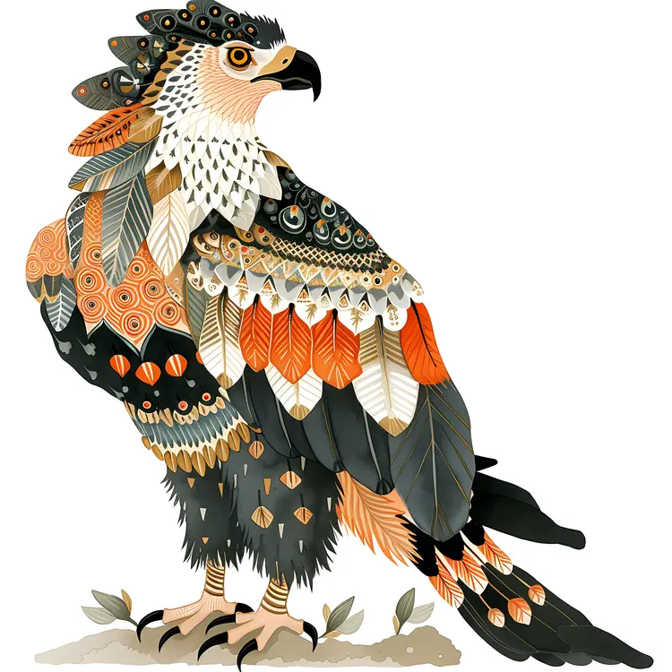 Colorful Eagle with Intricate Feathers