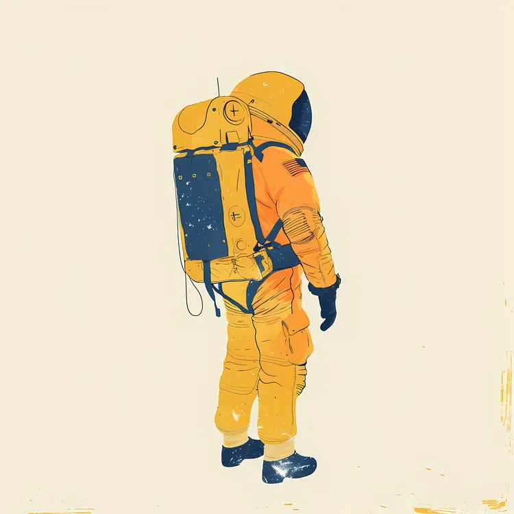 Yellow Astronaut in Space Suit